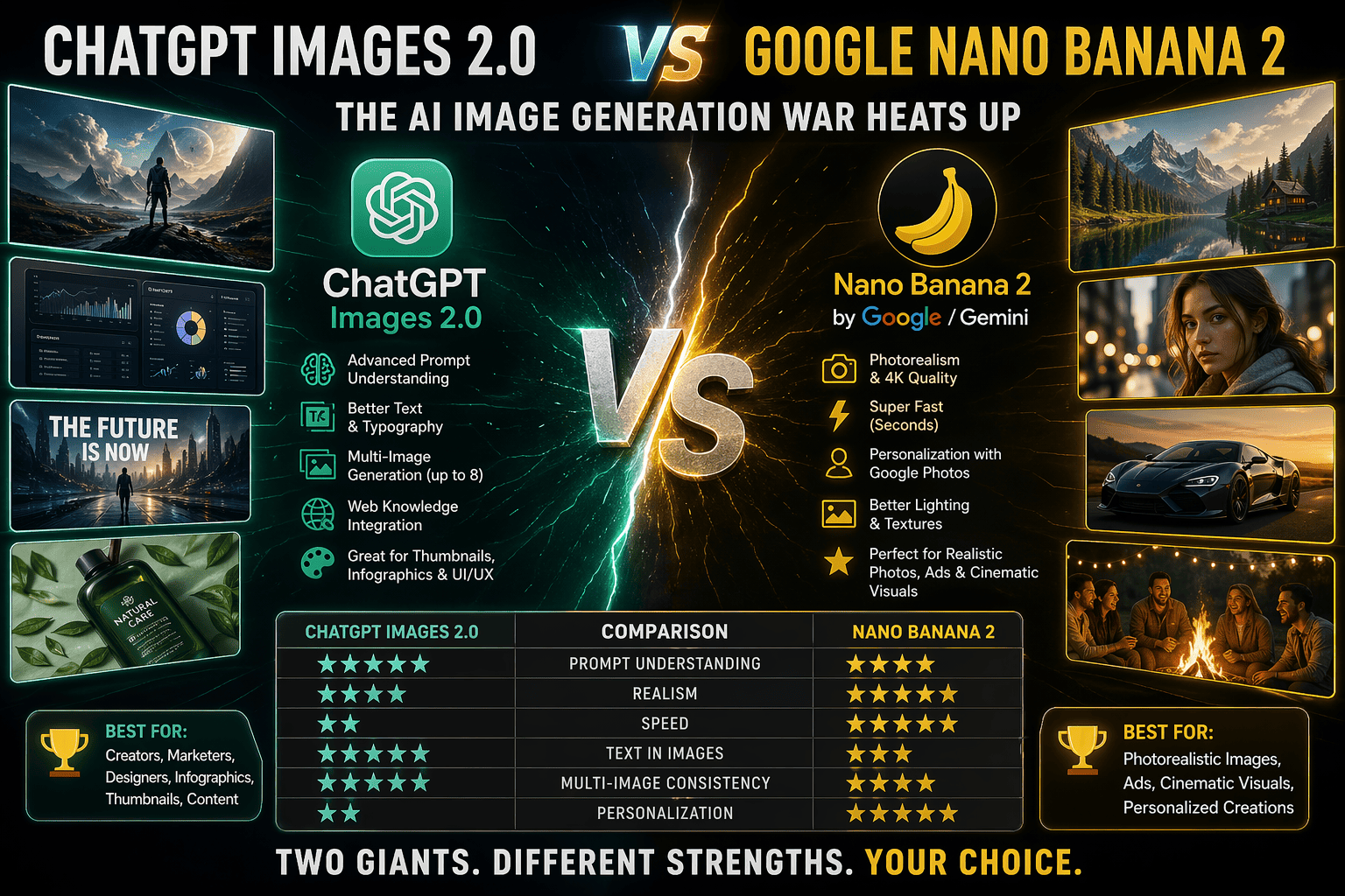 ChatGPT Images 2.0 VS Google Nano Banana 2 The AI Image Generation War Heats Up