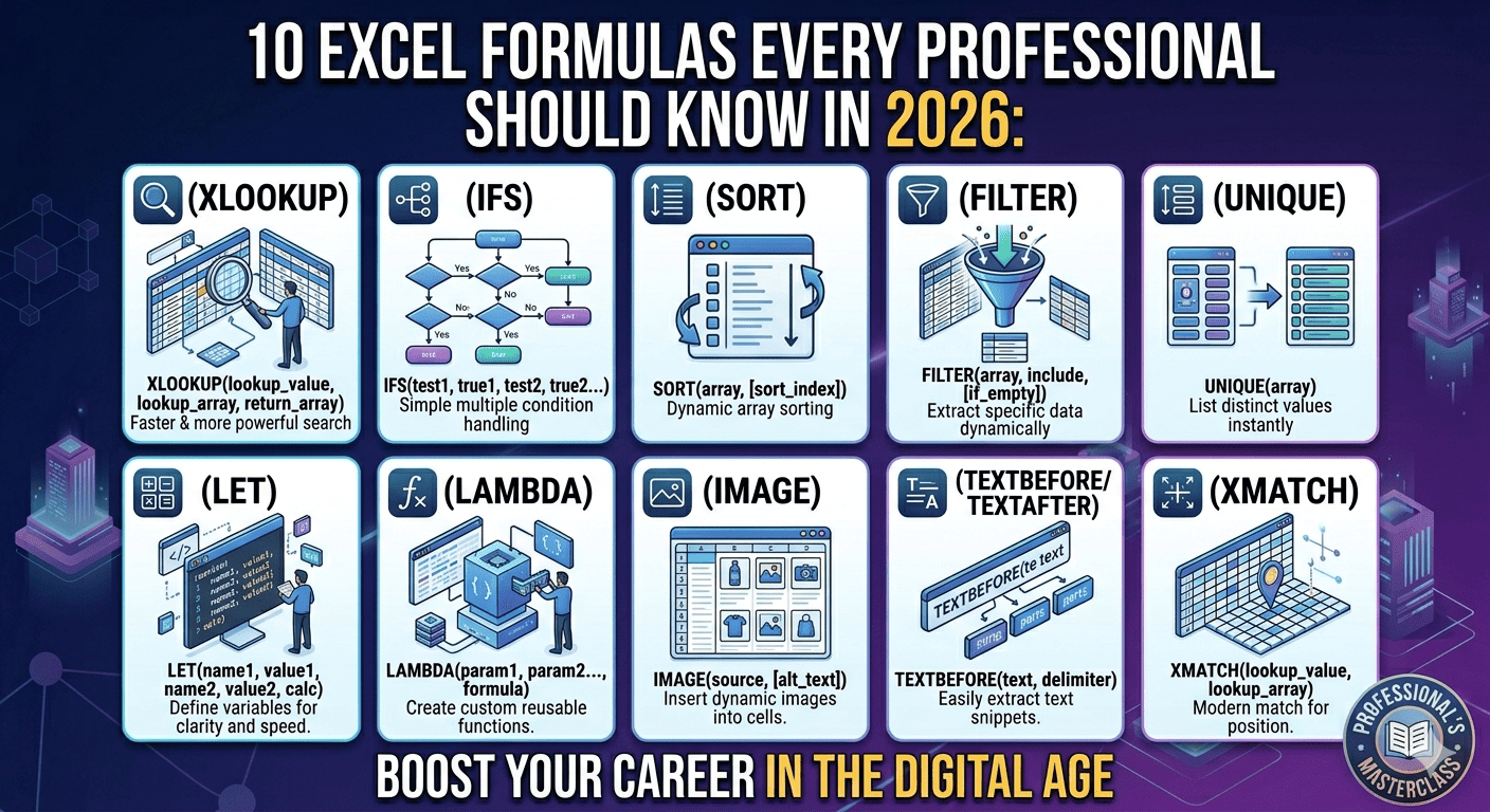 10 Excel Formulas Every Professional Should Know in 2026