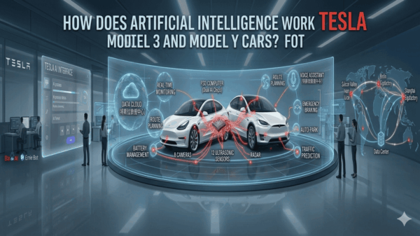 How does artificial intelligence work inside Tesla Model 3 and Model Y cars?