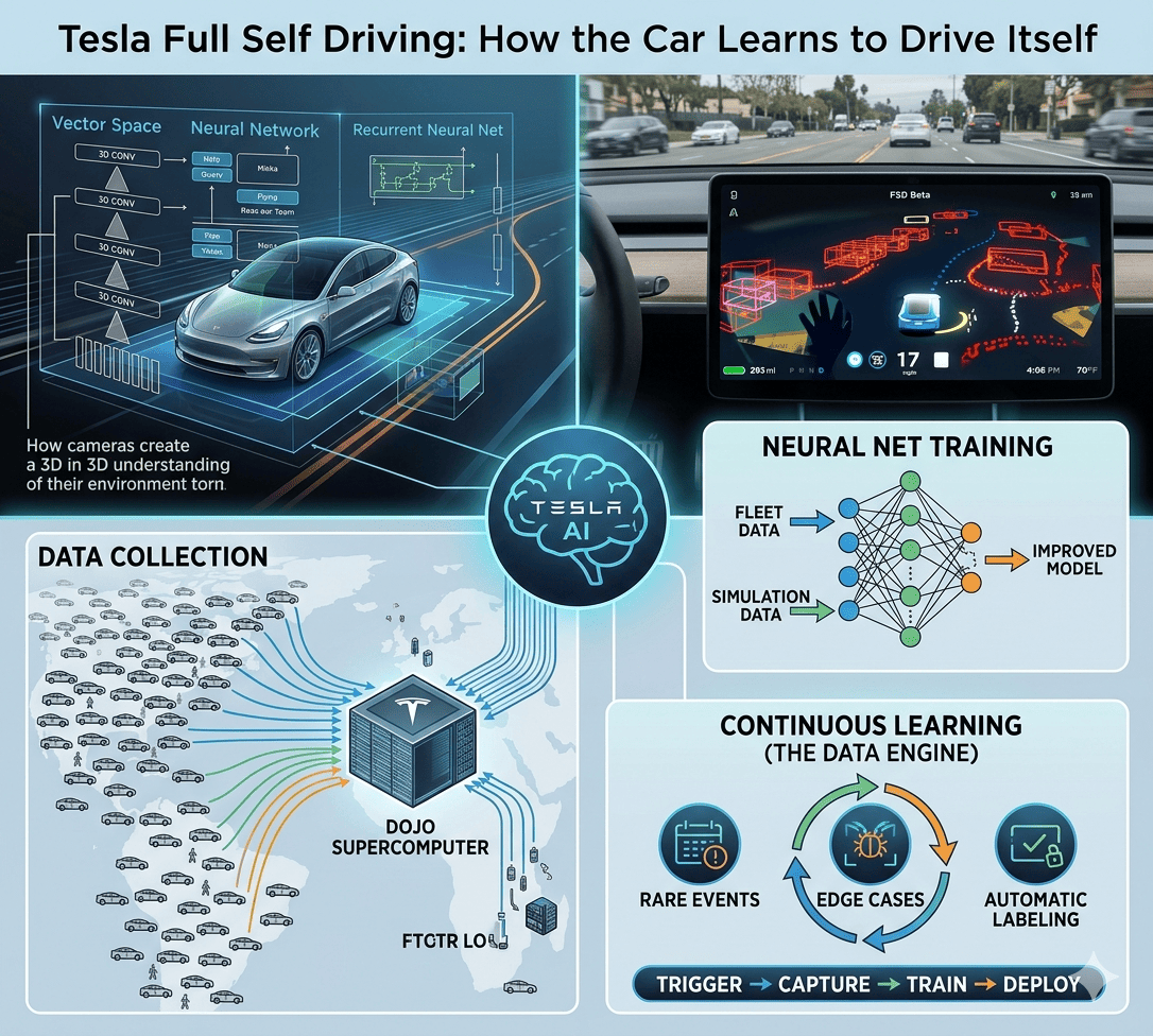 Tesla Full Self Driving: How the Car Learns to Drive Itself