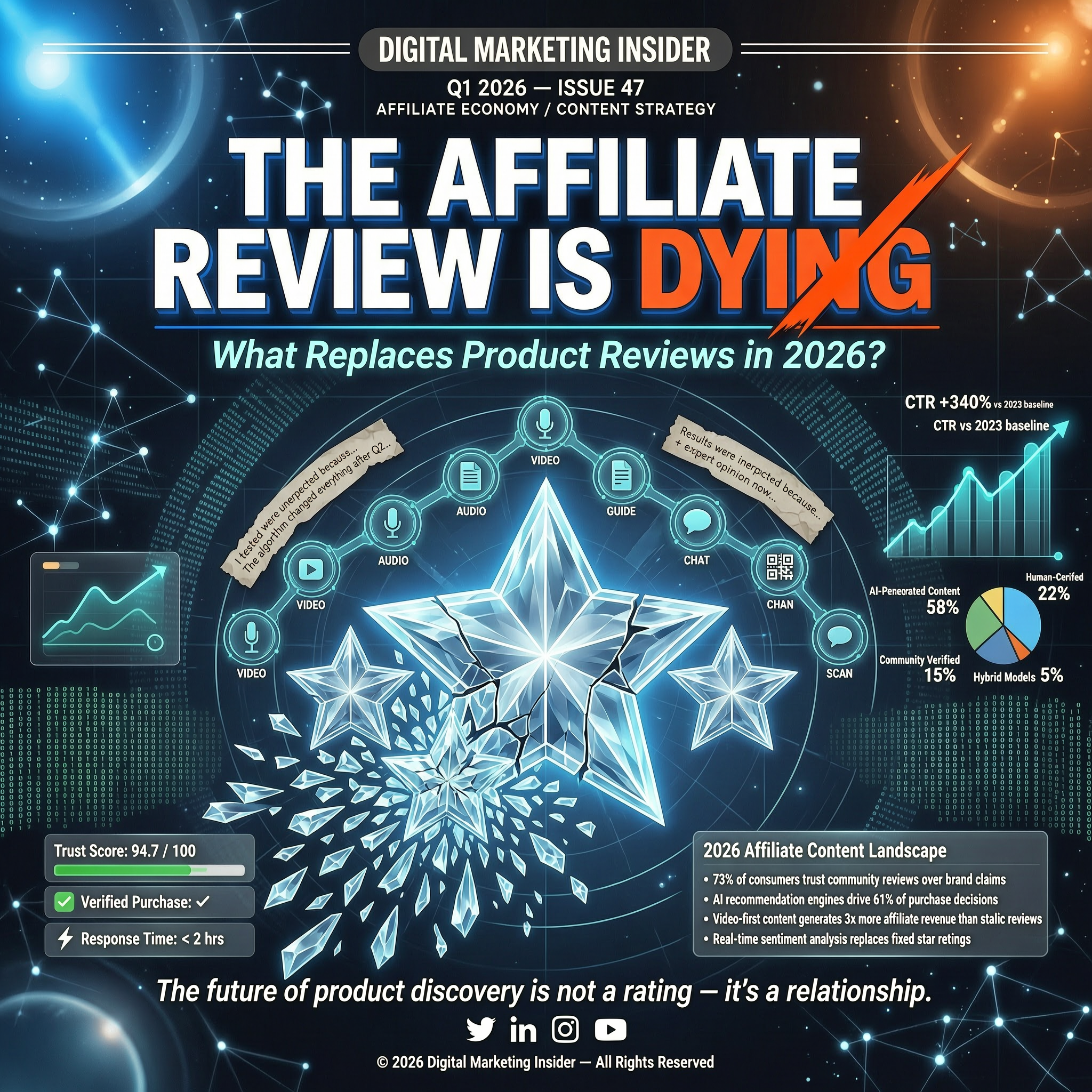 what replaces product reviews, affiliate reviews dying 2026, product reviews 2026 trends, FTC fake reviews rule, AI search impact on reviews, first-hand content marketing, affiliate marketing future,