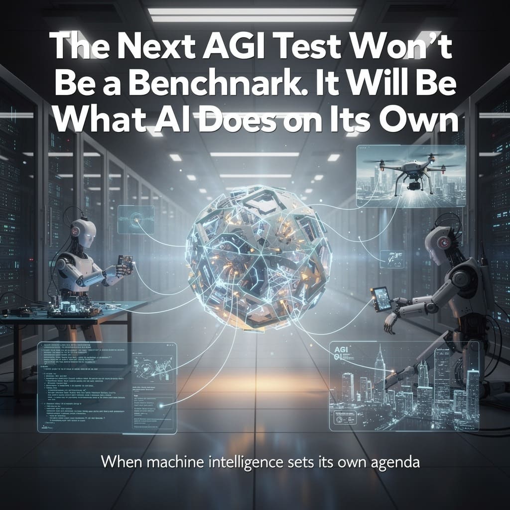 The Next AGI Test Won't Be a Benchmark. It Will Be What AI Does on Its Own